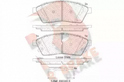 R BRAKE rb2143 -  Комплект тормозных колодок, дисковый тормоз